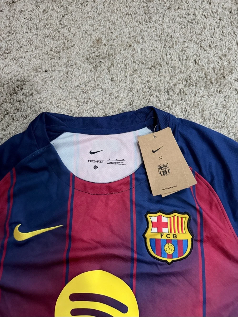 Nike FC Barcelona Lamine Yamal #10 Navy Blue and Red Jersey with Yellow Accents